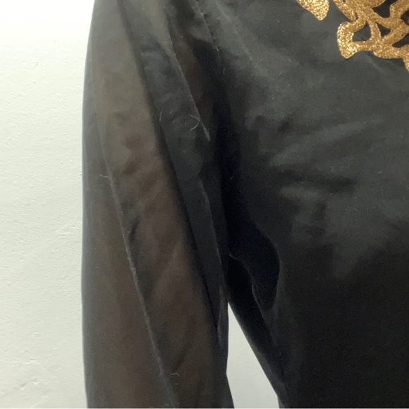Black tunic top with gold threaded detailing - Picture 5 of 7
